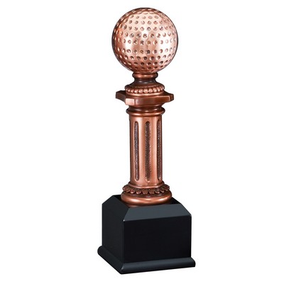 Golf - Electroplated Bronze Pedestal -10 1/2" Tall