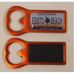 Gold/Orange Aluminum Bottle Opener Magnet