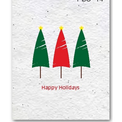 Plantable Seed Happy Holiday Cards w/Christmas Tree