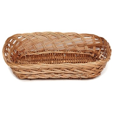 Oblong Willow Open Weave Tray/Basket (12 1/2"x9 1/2"x2 3/4")