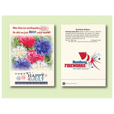 Bachelor Button 'Red, White, Blue' Seed Packet