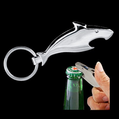 Metal Shark Bottle Opener Key Chain