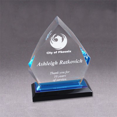 5"x7" Blue Acrylic Diamond Impress Award