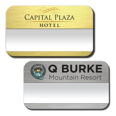 Orion Metallic Window Plastic Name Badge (1.75"x3")