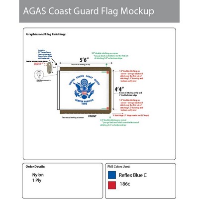 Coast Guard Parade Flags 52x66 inch