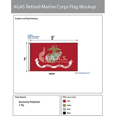 Marine Corps Retired Flags 3x5 foot