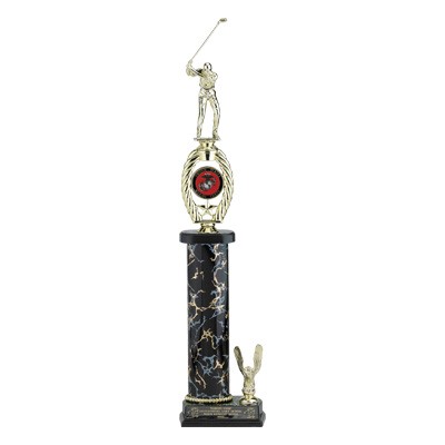 20½" Single Marbled Column Trophy w/Figure & 2" Insert (Both Sold Separately)