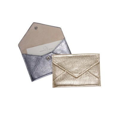 Metallic Goatskin Leather Mini Envelope