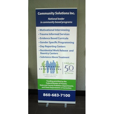 Retractable Banner Stand with 33" x 78" Banner