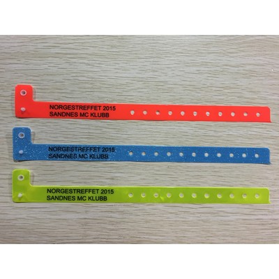 Vinyl Security L-shaped Wristband w/1-Color Silkscreened Imprint (10" x .63")