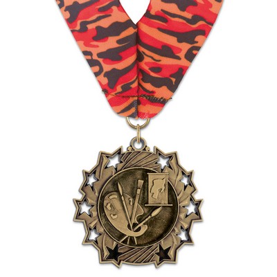 2 1/4" Art TS Medal w/ Stock Millennium Neck Ribbon