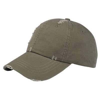 Unstructured Washed Cotton Twill Distressed Cap