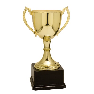 Gold Zinc Metal Cup Trophy 12 3/4"H