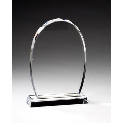 Large Faceted Crystal Oval Award