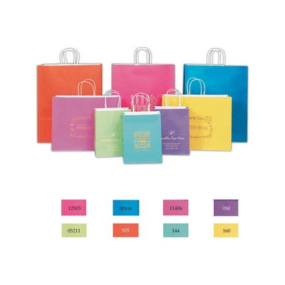 Paper Shopping Bags, Matte Tint On White Kraft, Hot Stamped - Queen 16" x 6" x 19"