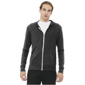 Bella+Canvas® Unisex Triblend Full-Zip Lightweight Hoodie