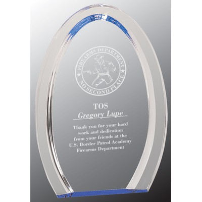 Blue Oval Halo Acrylic Award