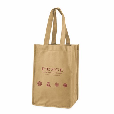 4 Bottle Non Woven Tote in Beige by True