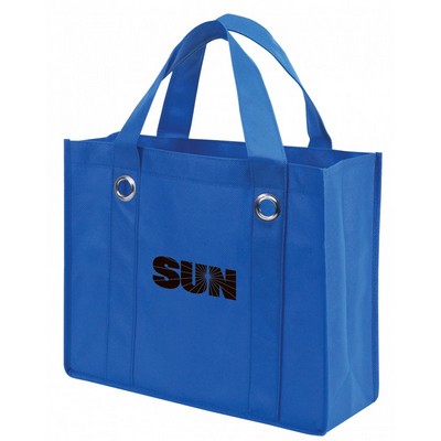 Non Woven Tote Bag w/Fabric Covered Bottom (13"x11"x5")