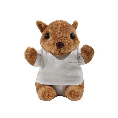 soft plush Squirrel with doctor jacket