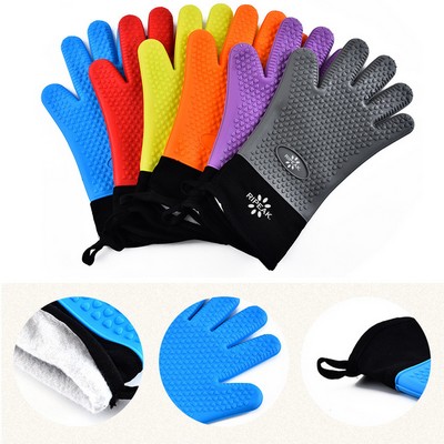 One pcs Silicone Heat Resistant Cooking Gloves Kitchen Oven Mitt with Inner Cotton Layer for Cooking