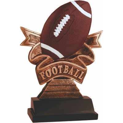 5 1/2" Football Ribbon Resin