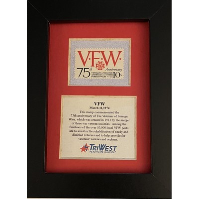 Framed Stamp Gift/Award Celebrating VFW