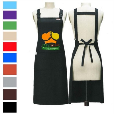 Serge Kitchen Apron w/ Shoulder strap & 2 pockets, Oil Proof