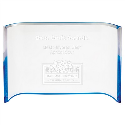 Blue Acrylic Crescent Award (5"x7")