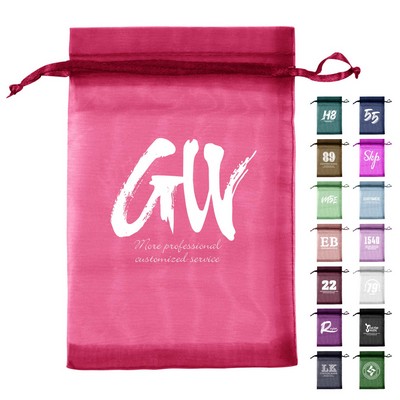 Mesh Drawstring Pouch w/Ribbon