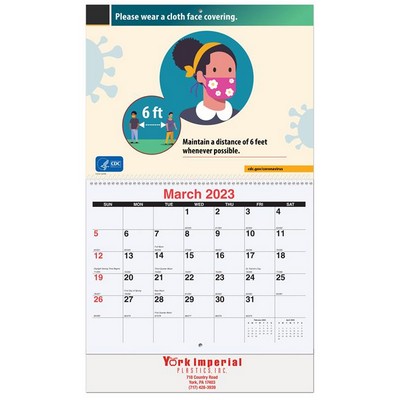 Coil Bound Safety Wall Calendar (10 5/8"x18¼")