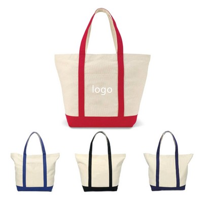 Heavy Duty Cotton Canvas Boat Tote Bag