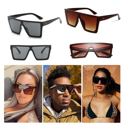 Oversized Flat Top Square Sunglasses