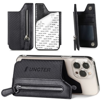 Stick-on Phone Wallet, Slim Expandable Credit Card Pocket