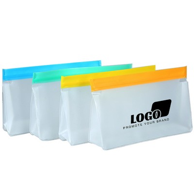 Reusable PEVA Food Stand Storage Pouch w/Slip Zip (8.66" x 7.88" x 2.00")