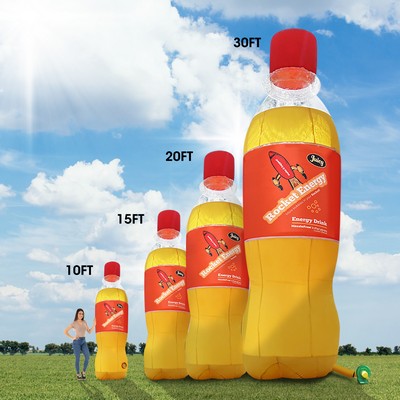 CUSTOM INFLATABLE BOTTLES 30' + 110V external blower (Priority Service 5-6 weeks)