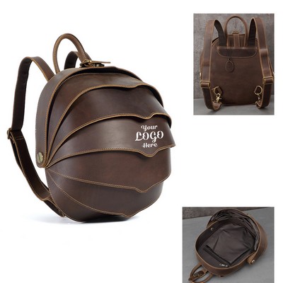 Beetle Shape Men Leather Backpack