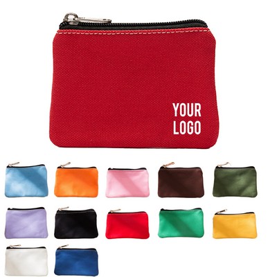 Canvas Coin Purse Zipper Pouch Wallet