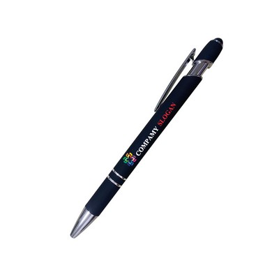 Rubberized Soft Touch Aluminum Rod Stylus Pen