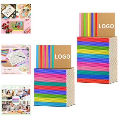 60 Pages 5.8 x 8.3 Inch Soft Cover Composition Ruled Lined A5 Kraft Notebook