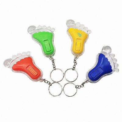 Foot Shaped Solar LED Keychain Flashlight