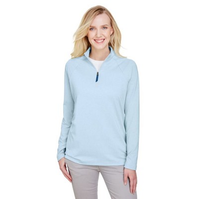 Devon & Jones CrownLux Performance™ Ladies' Clubhouse Micro-Stripe Quarter-Zip