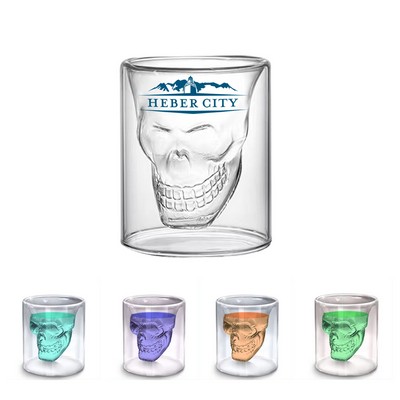 5Oz. Double Crystal Skull Shot Glass