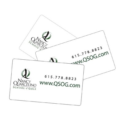 Business Cards - 20pt White Plastic, Full Color Front - Gloss Coating - Size 2" x 3.5"