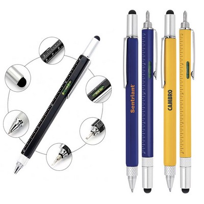 Multifunction 6-in-1 Tool Stylus Twist Pen-Metal