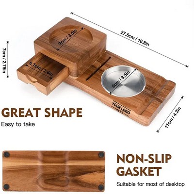 Cigar Ashtray Coaster With Whiskey Glass Tray