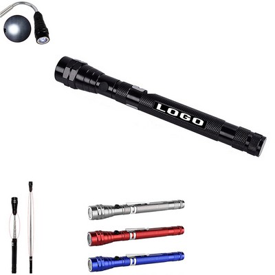 Aluminum Magnetic Pickup Tool Telescoping Magnet w/LED Flashlight & 22 1/2" Extendable Neck