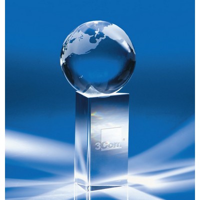 Open Vision Crystal Globe Award on Prism Stand 3" Globe