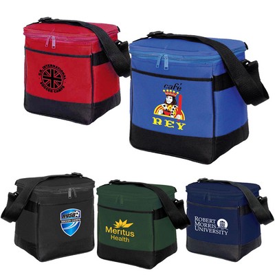 12-Can 600D Polyester Stadium Cooler Bag W/Top Zipper Closures & Adjustable Shoulder Strap