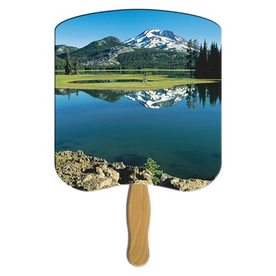 Mountain Scene Hand Fan Stock Graphic